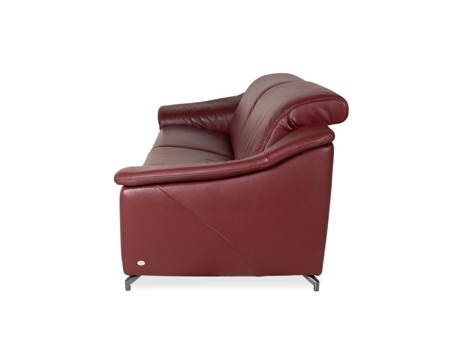 Himolla Dreisitzer Leder Sofa Rot Weinrot manuelle Funktion Couch – Bild 13