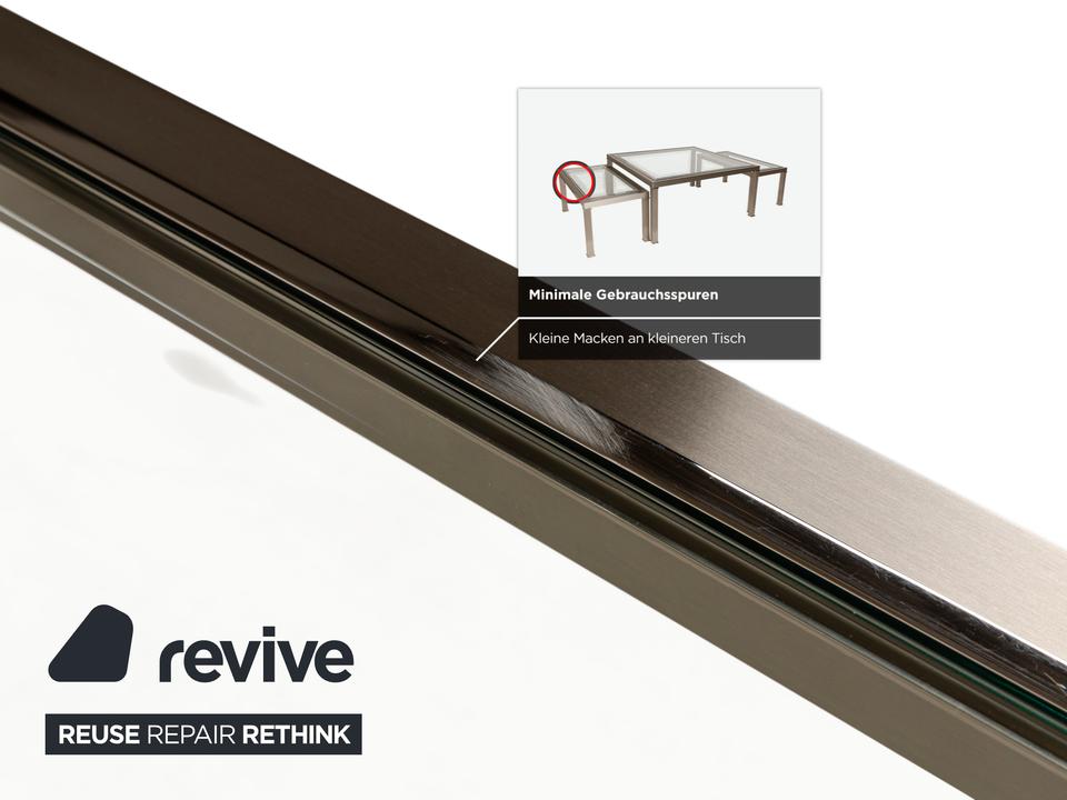 Sovet Italia Nice Glas Couchtisch Silber Satztische – Bild 9