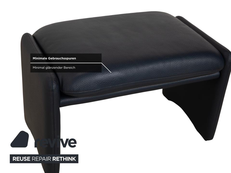 Erpo City Leder Hocker Blau Dunkelblau Marine – Bild 4