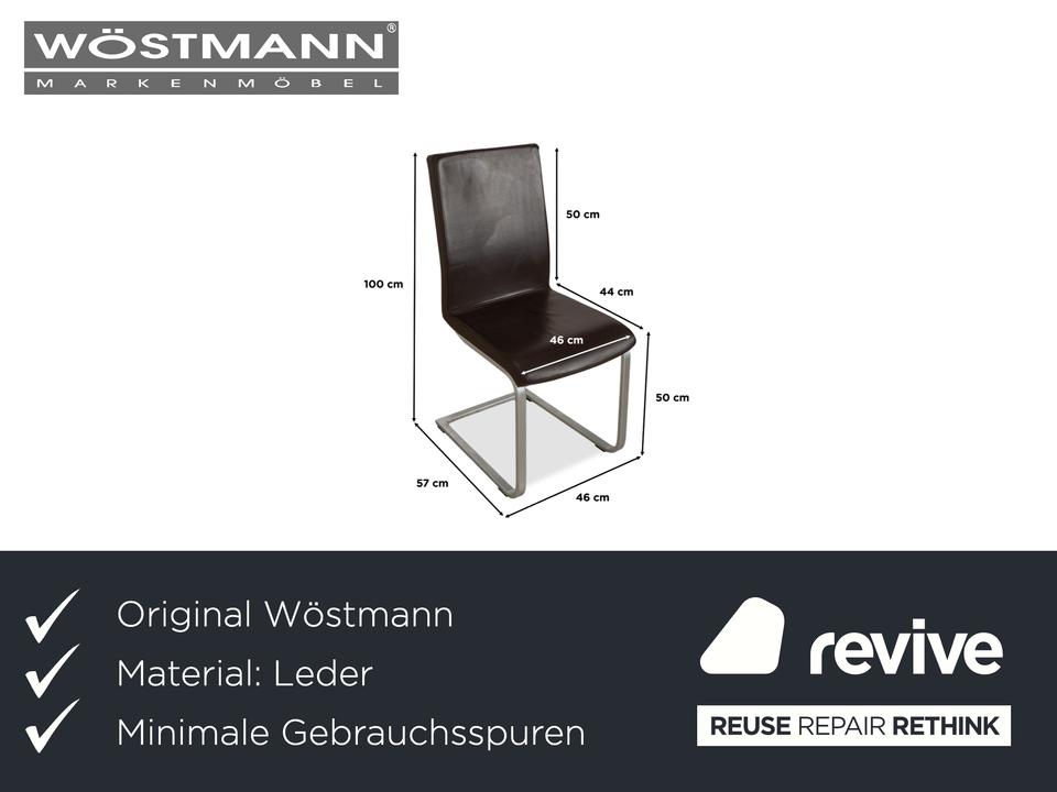 6er Garnitur Wöstmann Leder Stuhl Dunkelbraun – Bild 2