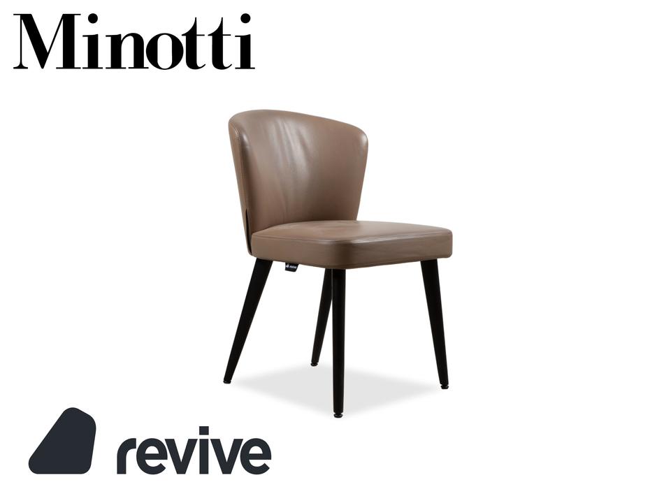 Minotti Aston Leder Stuhl Braun Kaffee Esszimmer