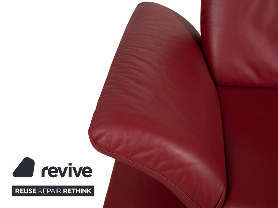 Koinor Rossini Leder Dreisitzer Rot Rubin Sofa Couch – Bild 6