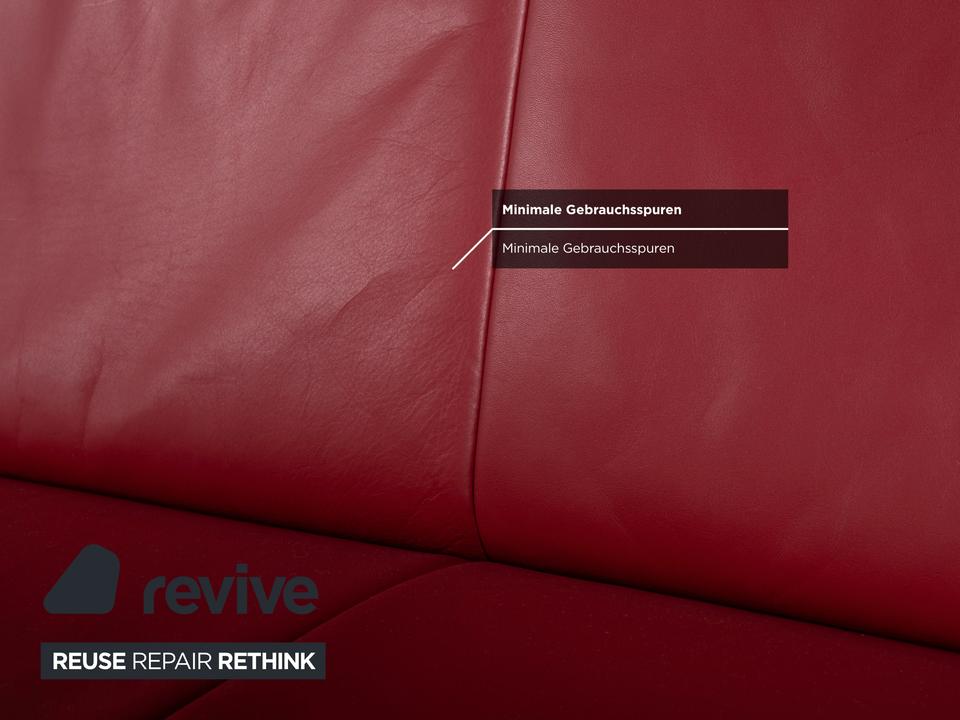 Koinor Rossini Leder Dreisitzer Rot Rubin Sofa Couch – Bild 11