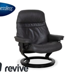 Stressless Sunrise Leder Sessel Dunkelgrau Anthrazit Graphit