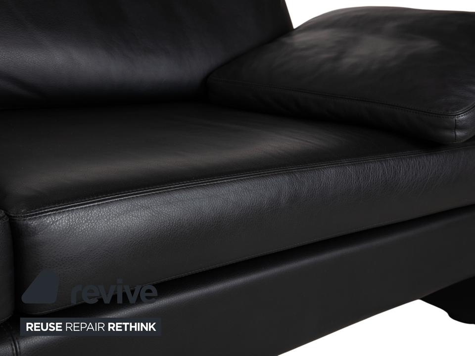 COR Conseta Dreisitzer Leder Sofa Schwarz mit Kopfstütze – Bild 7
