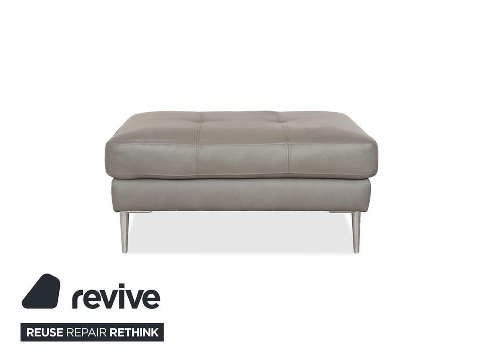 Gutmann Factory Leder Hocker Grau Chrom Füße – Bild 10