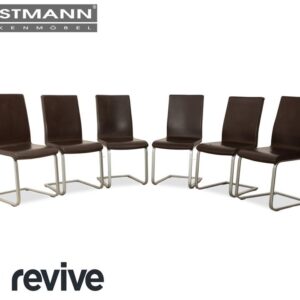 6er Garnitur Wöstmann Leder Stuhl Dunkelbraun