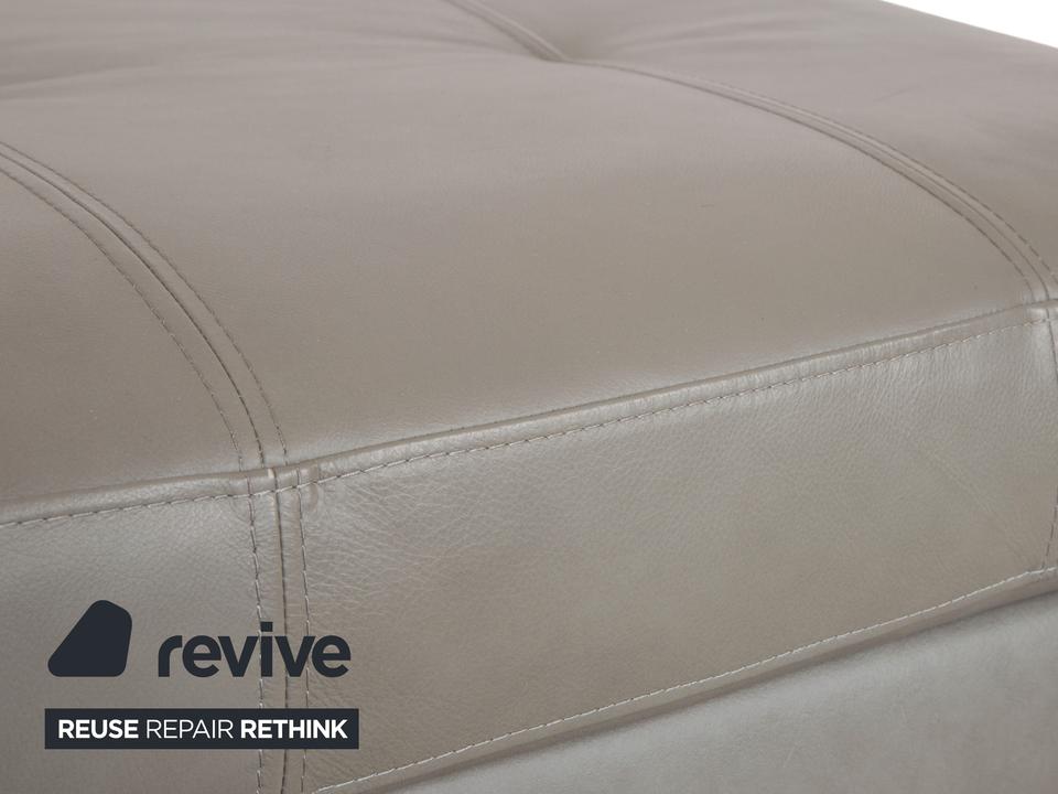 Gutmann Factory Leder Hocker Grau Chrom Füße – Bild 3