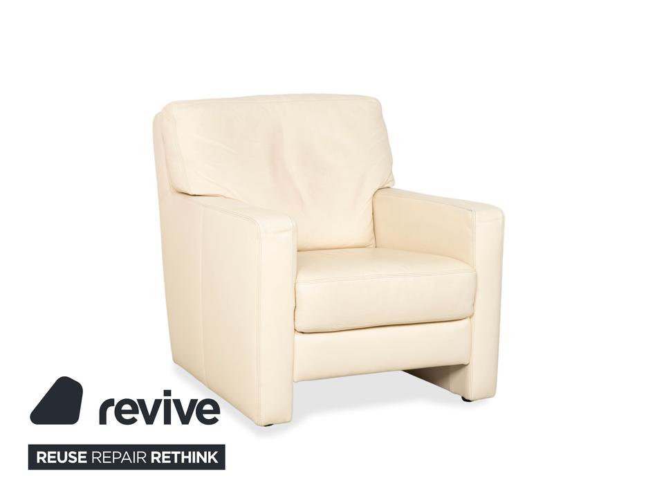 Musterring Leder Sessel Creme Beige Off-White – Bild 5