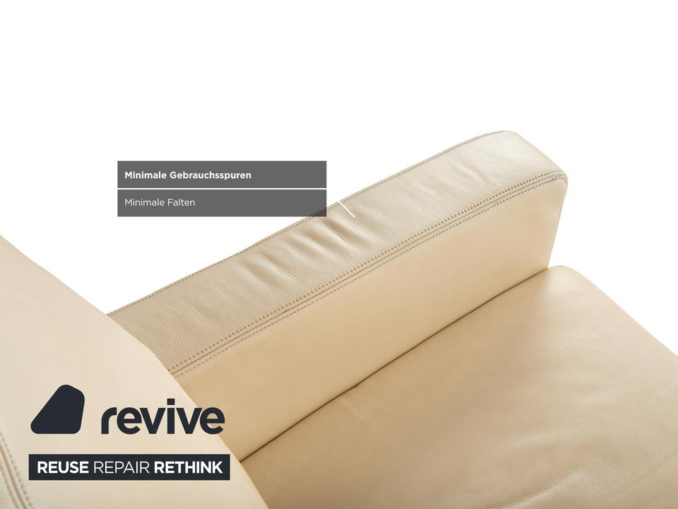 Musterring Leder Sessel Creme Beige Off-White – Bild 10