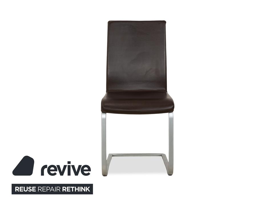 6er Garnitur Wöstmann Leder Stuhl Dunkelbraun – Bild 10