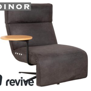 Koinor Etino Stoff Holz Sessel Beistelltisch Grau Anthrazit