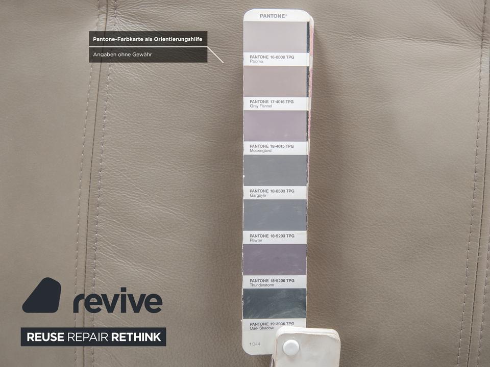 Gutmann Factory Leder Hocker Grau Chrom Füße – Bild 5