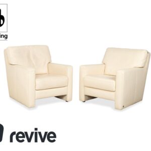 Musterring Leder Sessel Creme Beige Off-White