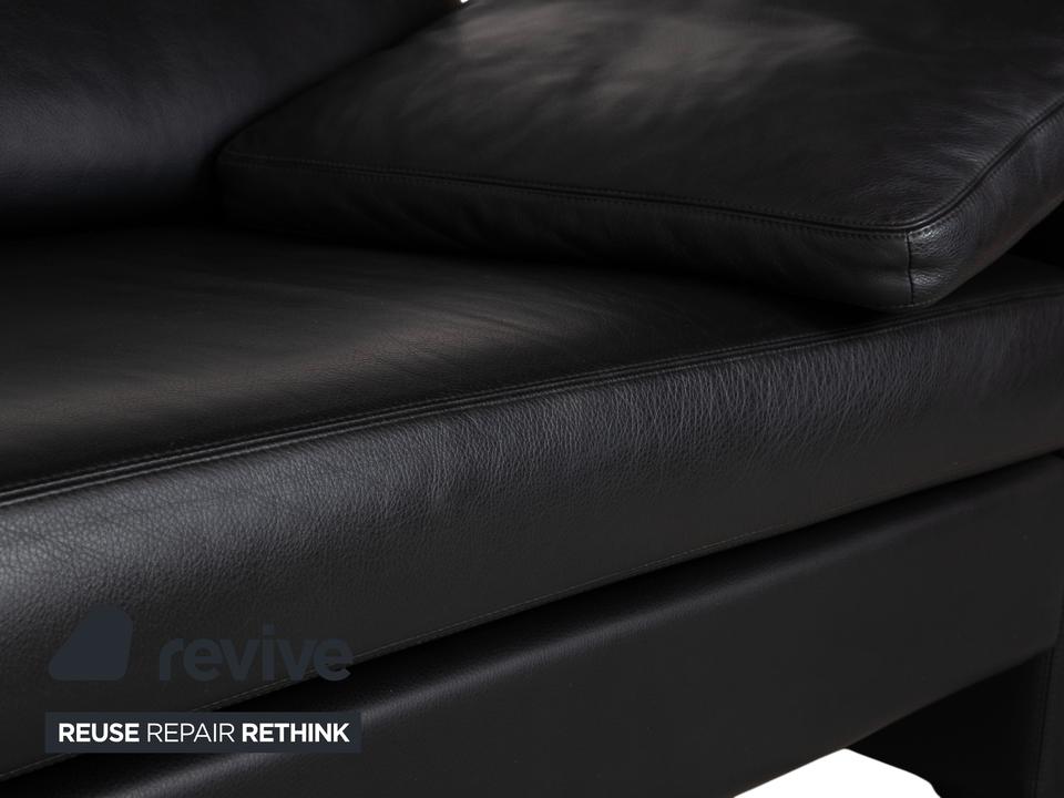 COR Conseta Dreisitzer Leder Sofa Schwarz mit Kopfstütze – Bild 8