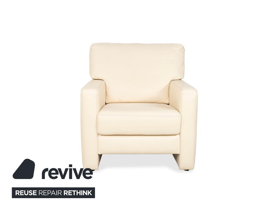 Musterring Leder Sessel Creme Beige Off-White – Bild 18