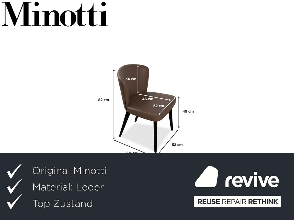 Minotti Aston Leder Stuhl Braun Kaffee Esszimmer – Bild 2