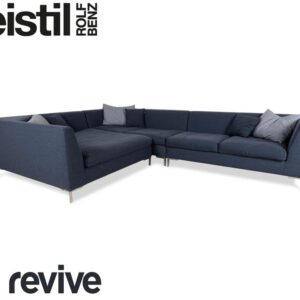 Freistil Rolf Benz 165 Stoff Ecksofa Blau Grau Chrom Sofa Couch