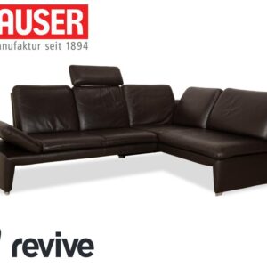 Laauser Pegasus Leder Ecksofa Dunkelbraun Sofa Couch manuelle