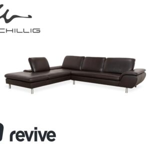 Willi Schillig Loop Leder Ecksofa Dunkelbraun manuelle Funktion