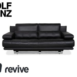 Rolf Benz 6500 Zweisitzer Leder Sofa Schwarz Couch manuelle
