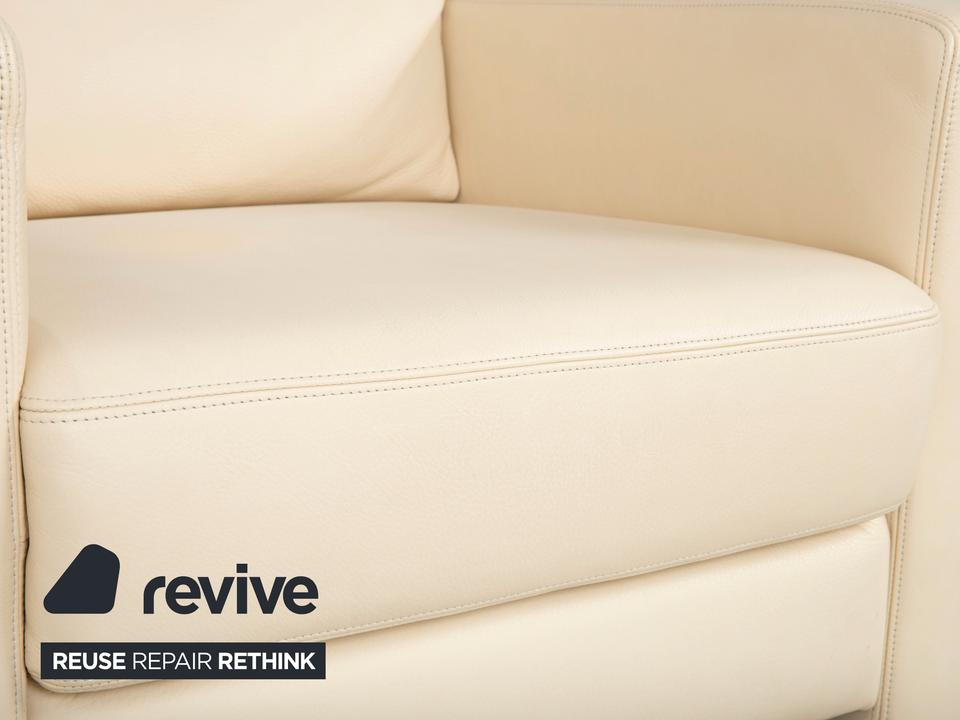 Musterring Leder Sessel Creme Beige Off-White – Bild 6