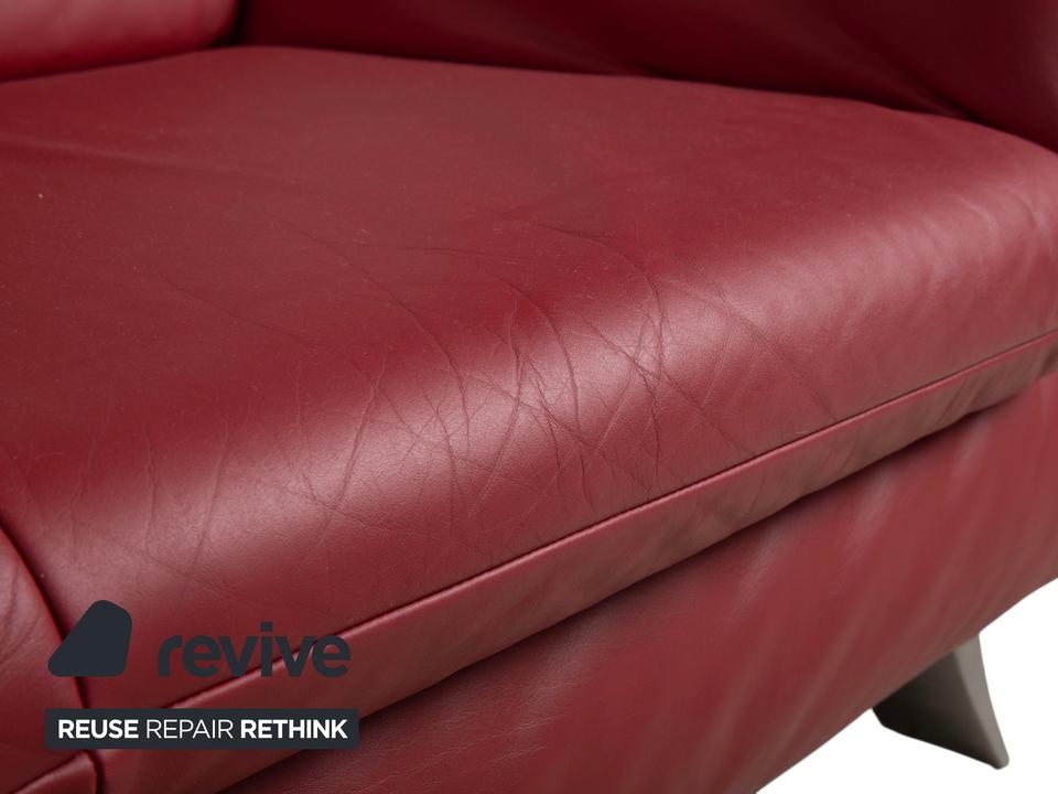 Koinor Rossini Leder Dreisitzer Rot Rubin Sofa Couch – Bild 5