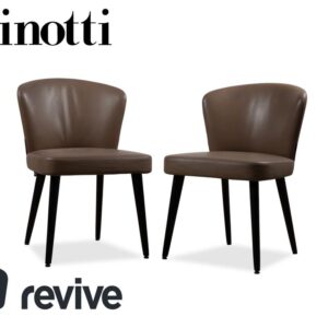 Minotti Aston Leder Stuhl Braun Kaffee Esszimmer
