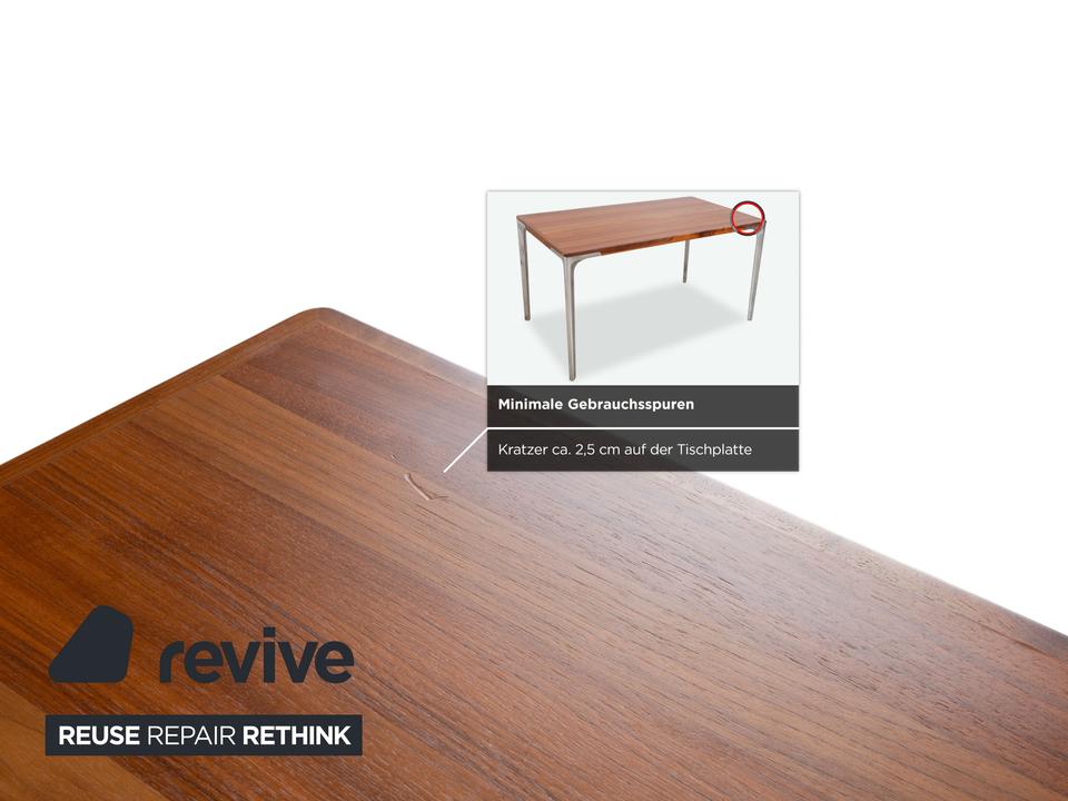 Hülsta T70 Holz Esstisch Braun Chrom Beine 140 x 80 cm – Bild 5