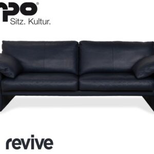 Erpo City Leder Dreisitzer Blau Dunkelblau Marine Sofa Couch