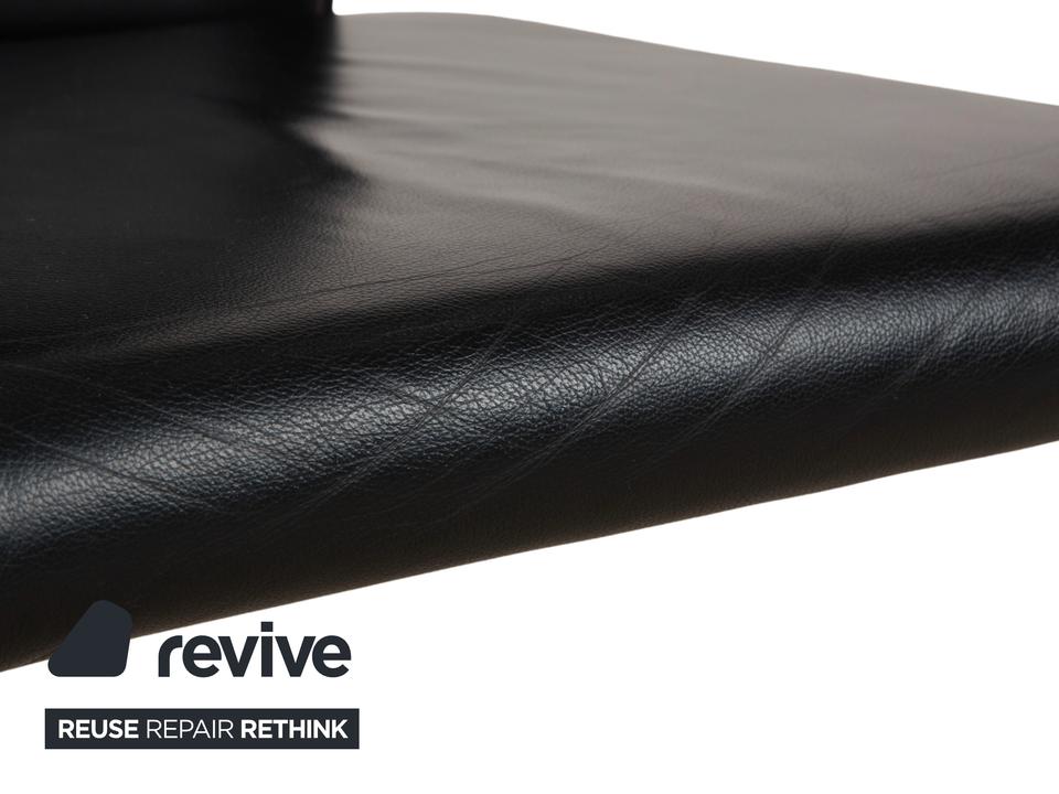 6er Garnitur Ronald Schmitt Leder Stuhl Schwarz Chrom Esszimmer – Bild 3