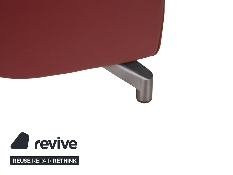 Himolla Dreisitzer Leder Sofa Rot Weinrot manuelle Funktion Couch – Bild 7