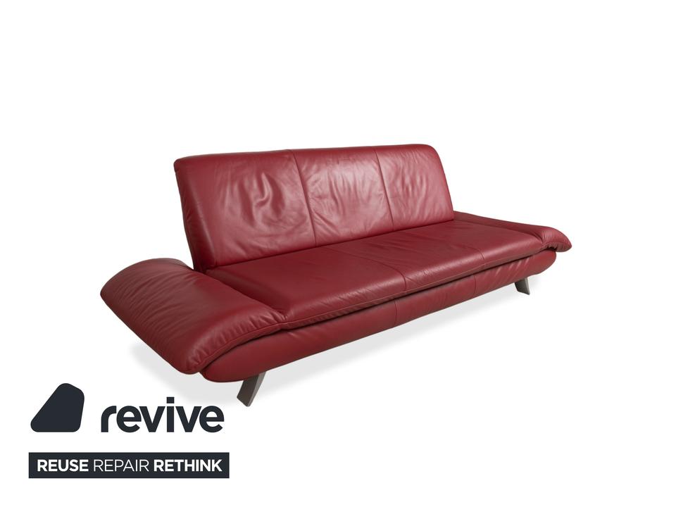 Koinor Rossini Leder Dreisitzer Rot Rubin Sofa Couch – Bild 4