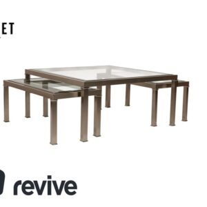 Sovet Italia Nice Glas Couchtisch Silber Satztische