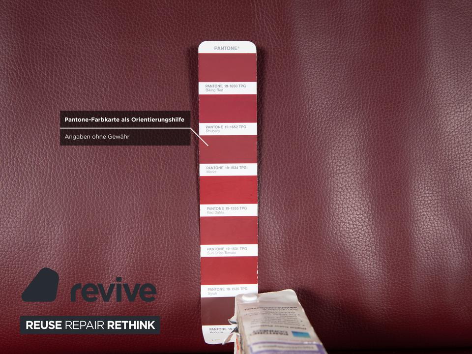 Himolla Dreisitzer Leder Sofa Rot Weinrot manuelle Funktion Couch – Bild 9