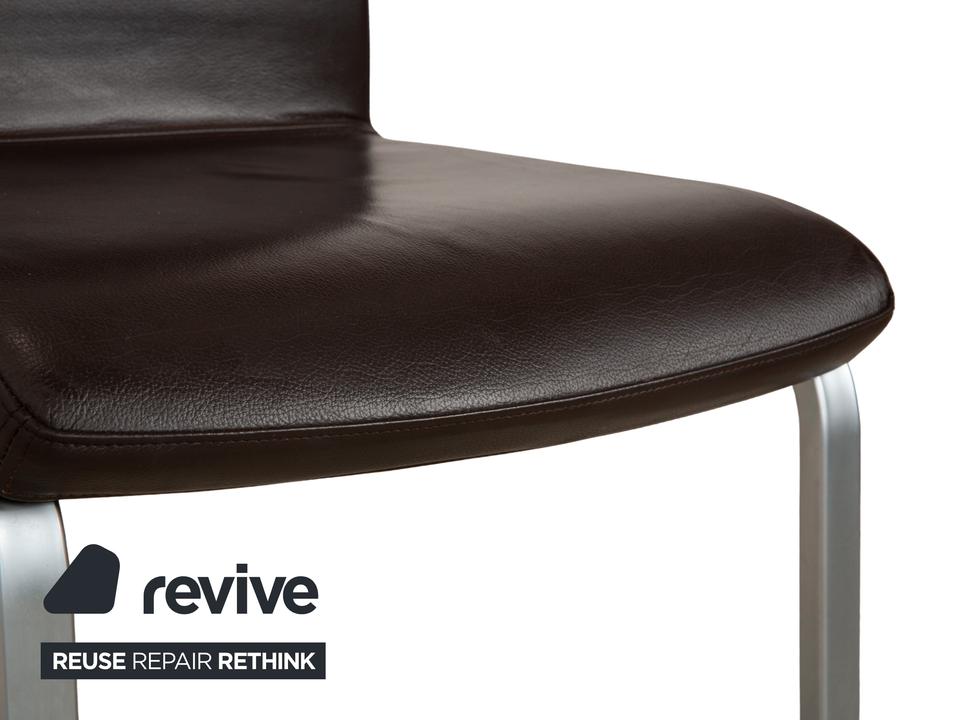 6er Garnitur Wöstmann Leder Stuhl Dunkelbraun – Bild 6