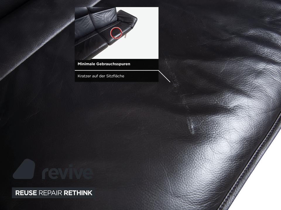 de Sede DS 450 Leder Zweisitzer Schwarz manuelle Funktion Sofa – Bild 6