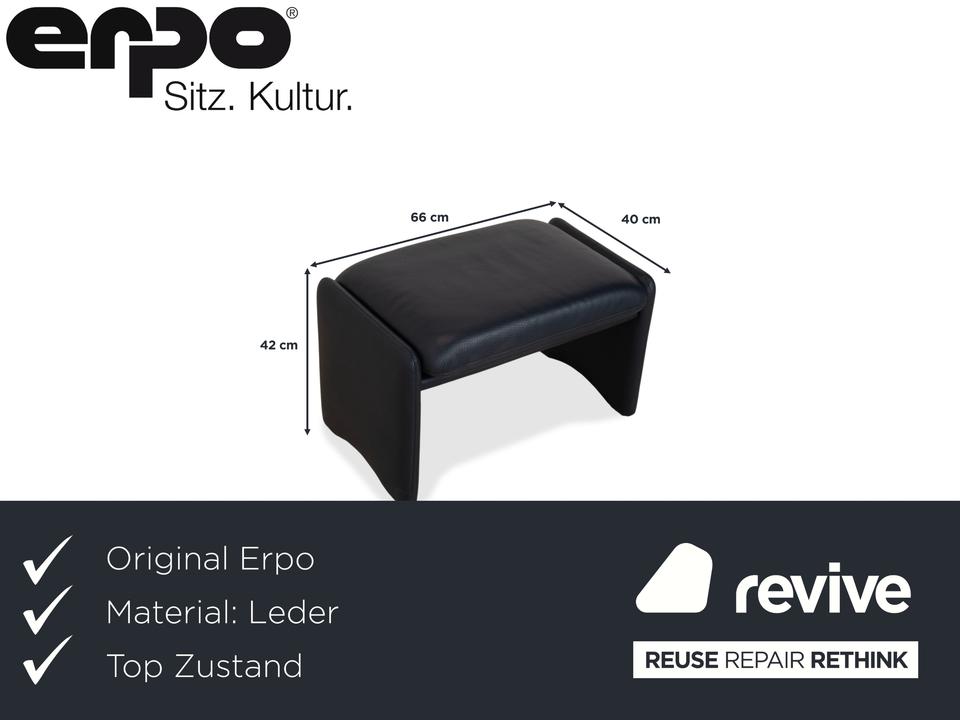 Erpo City Leder Hocker Blau Dunkelblau Marine – Bild 2