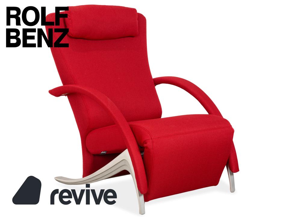 Rolf Benz 3100 Sessel Stoff Rot Silber manuelle Funktion ✨