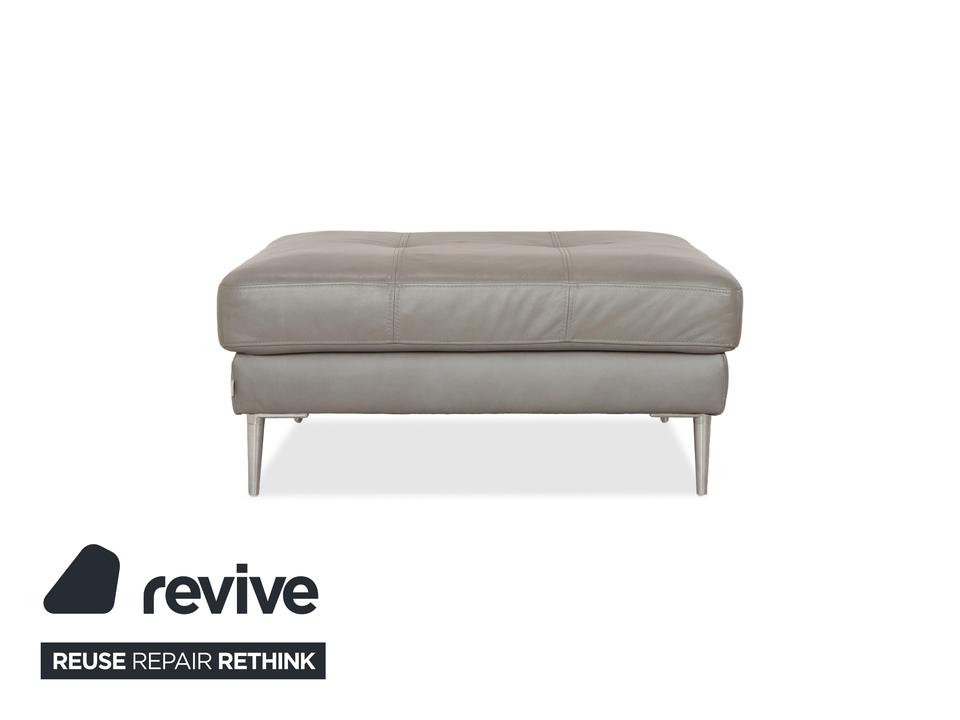 Gutmann Factory Leder Hocker Grau Chrom Füße – Bild 8