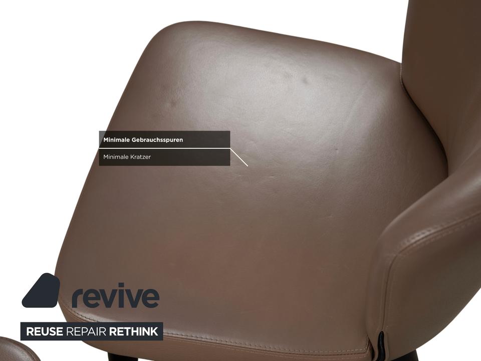 Minotti Aston Leder Stuhl Braun Kaffee Esszimmer – Bild 5