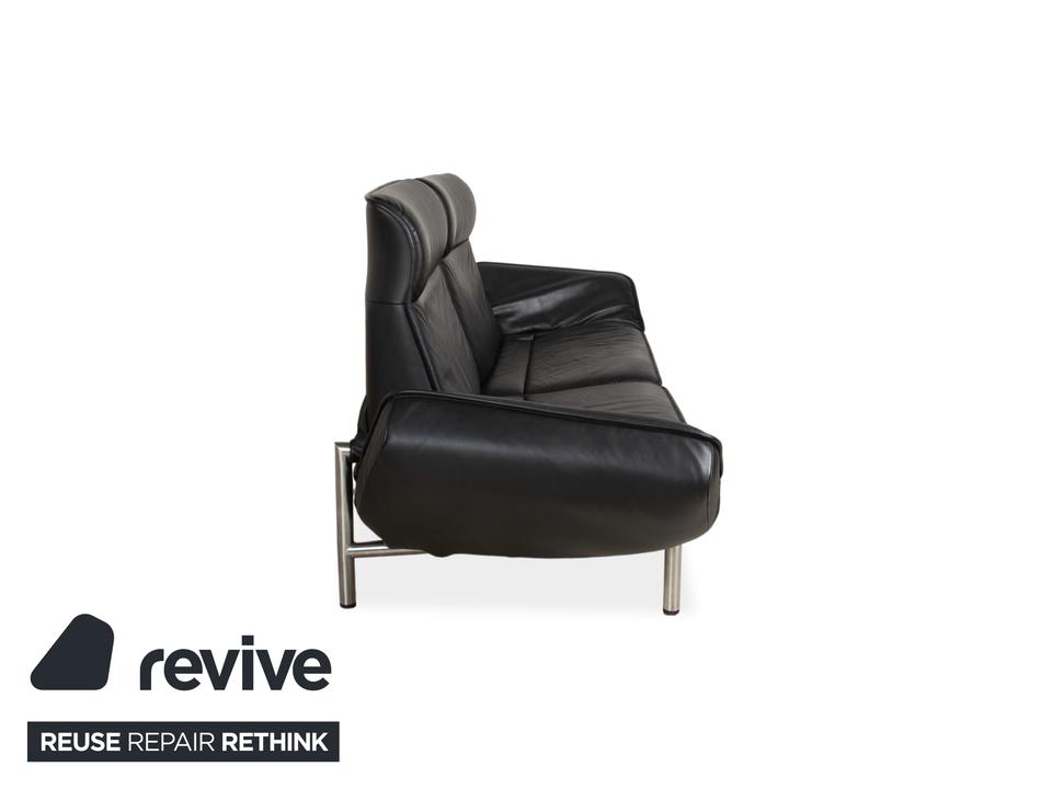 de Sede DS 450 Leder Zweisitzer Schwarz manuelle Funktion Sofa – Bild 9