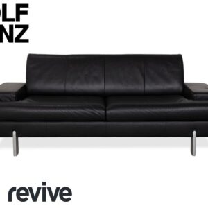 Rolf Benz AK 644 Dreisitzer Leder Sofa Schwarz Couch
