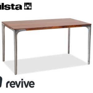 Hülsta T70 Holz Esstisch Braun Chrom Beine 140 x 80 cm