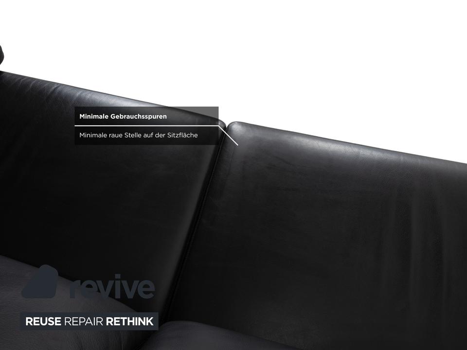 COR Conseta Dreisitzer Leder Sofa Schwarz mit Kopfstütze – Bild 13