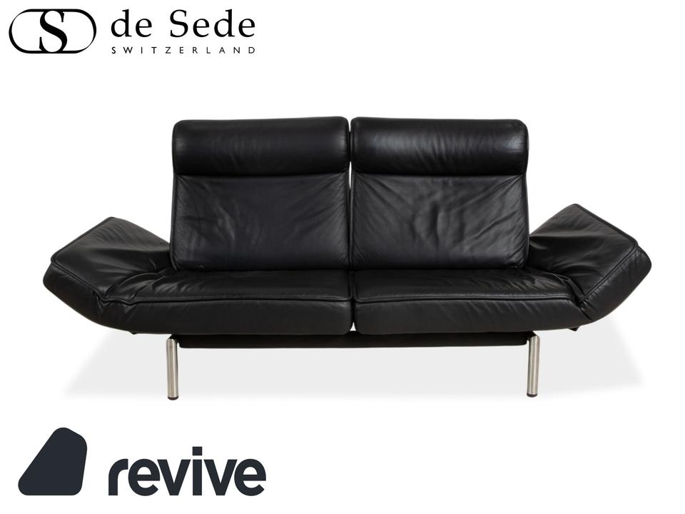 de Sede DS 450 Leder Zweisitzer Schwarz manuelle Funktion Sofa