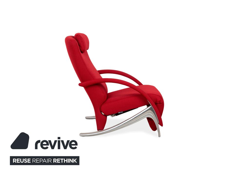 Rolf Benz 3100 Sessel Stoff Rot Silber manuelle Funktion ✨ – Bild 10