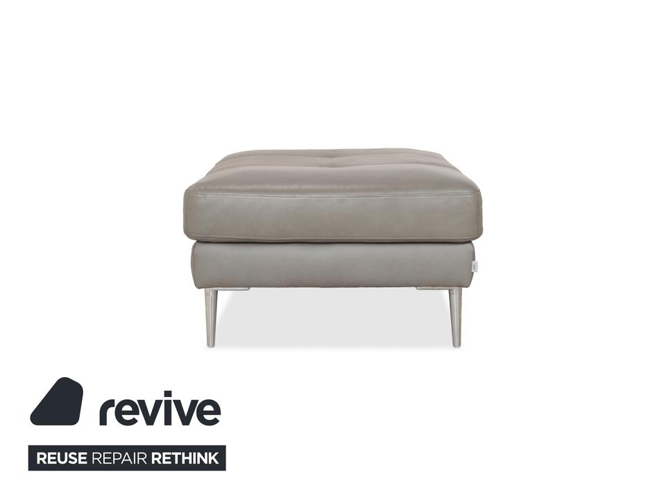 Gutmann Factory Leder Hocker Grau Chrom Füße – Bild 9