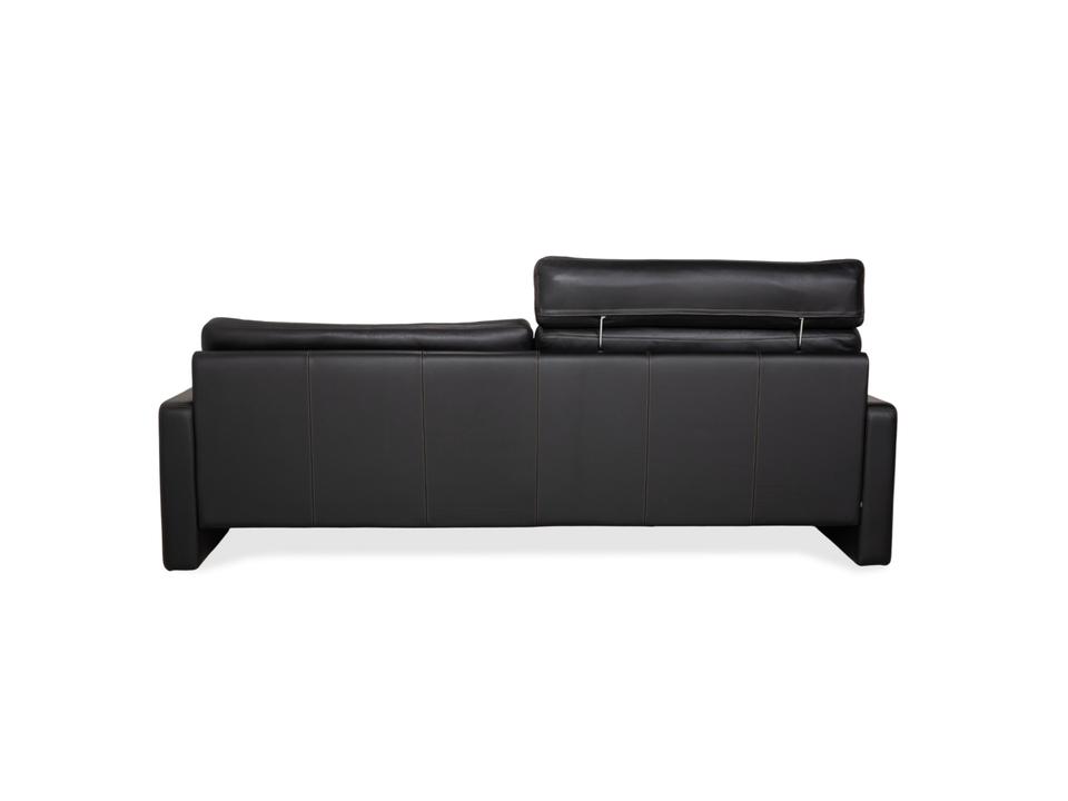 COR Conseta Dreisitzer Leder Sofa Schwarz mit Kopfstütze – Bild 18