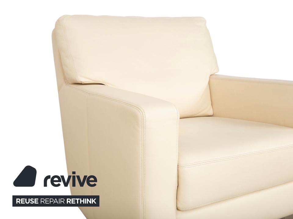 Musterring Leder Sessel Creme Beige Off-White – Bild 8